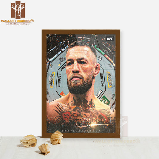 Famous Fighter Emphasizing His Status Sports High Quality Glass Frame Wall Décor