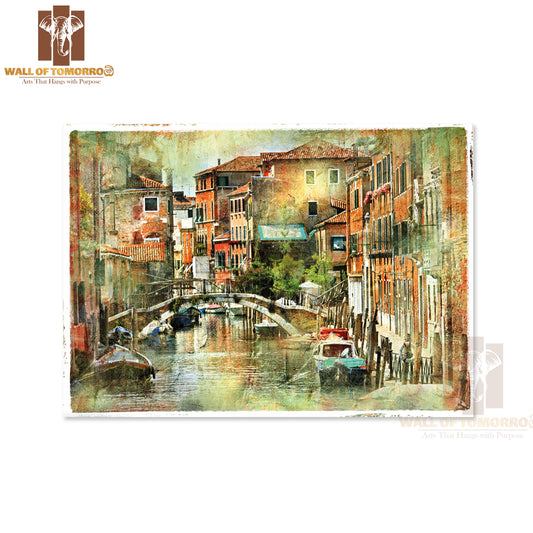 Venice, Artwork in Painting Style High Quality Unframed Poster Print & Waterproof Poster Print Wall Décor
