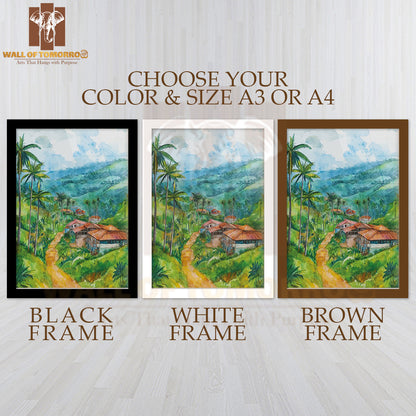 Ella Watercolor Painting Travel High Quality Glass Frame Wall Décor