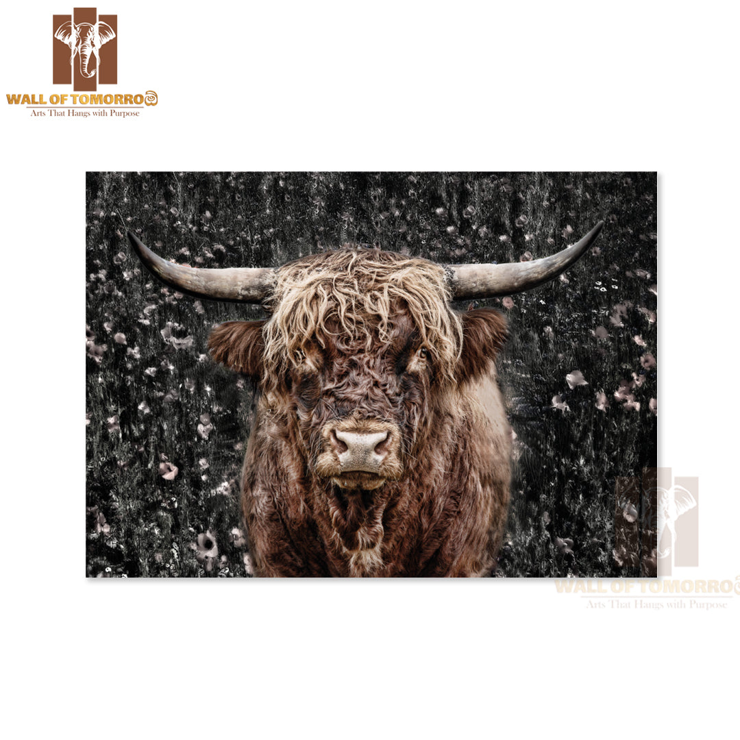 The Eye of The Bull, Highland Cattle Cow High Quality Unframed Poster Print & Waterproof Poster Print Wall Décor