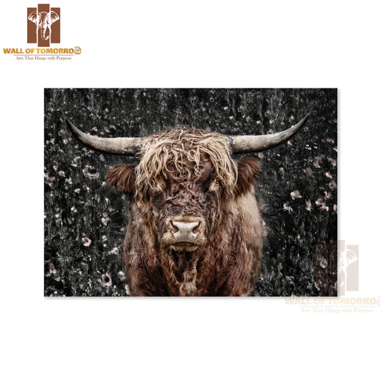 The Eye of The Bull, Highland Cattle Cow High Quality Unframed Poster Print & Waterproof Poster Print Wall Décor