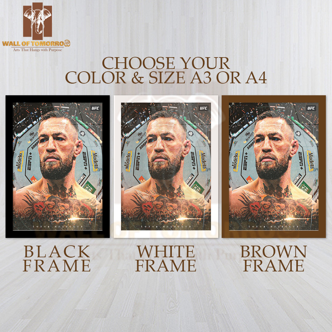 Famous Fighter Emphasizing His Status Sports High Quality Glass Frame Wall Décor