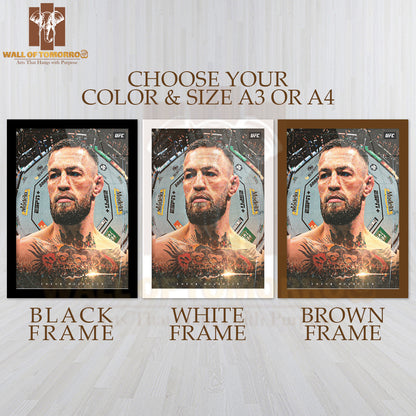 Famous Fighter Emphasizing His Status Sports High Quality Glass Frame Wall Décor