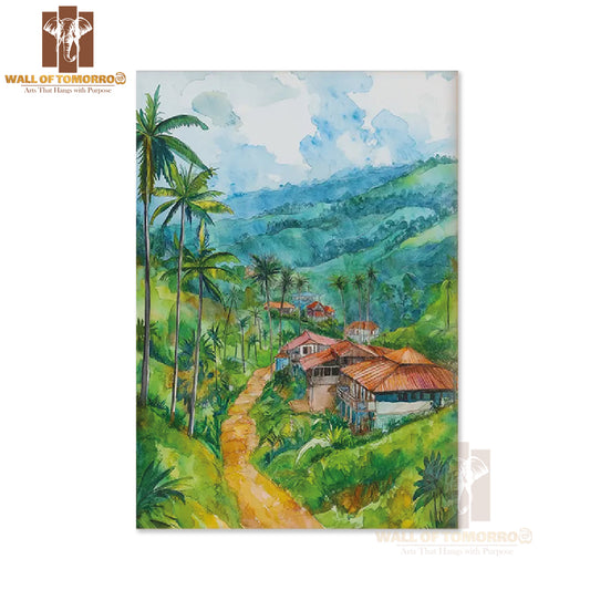 Ella Watercolor Painting Travel High Quality Unframed Poster Print & Waterproof Poster Print Wall Décor