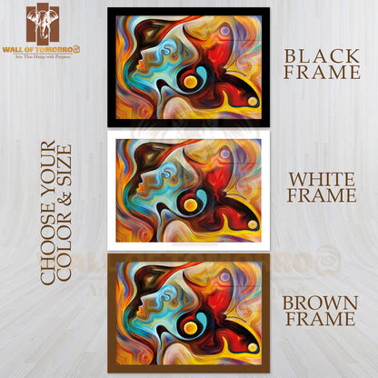 Human Face, And Colorful Abstract Shapes High Quality Unframed Poster Print & Waterproof Poster Print Wall Décor
