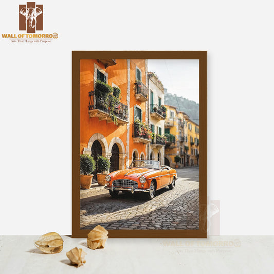 Vintage Car Italy High Quality Glass Frame Wall Décor