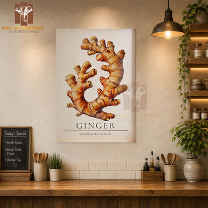 Ginger Kitchen Botanicals Kitchen & Restaurant High Quality Unframed Poster Print & Waterproof Poster Print Wall Décor in Sri Lanka