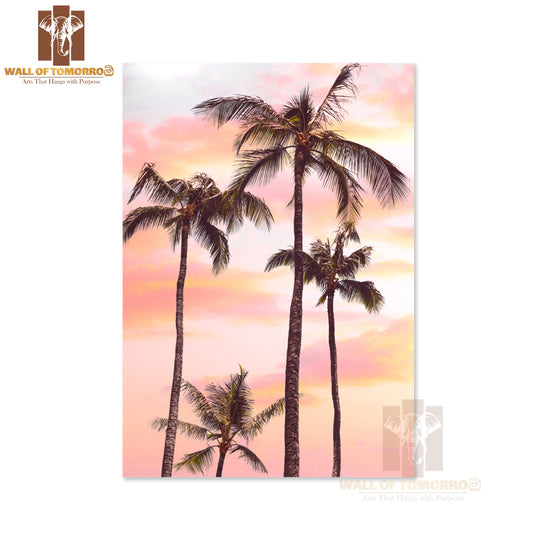 Couple Of Palm Trees on Beach High Quality Unframed Poster Print & Waterproof Poster Print Wall Décor