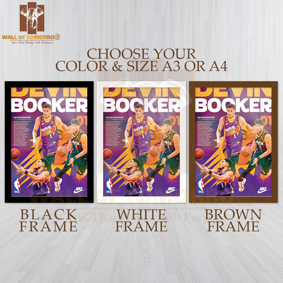 Famous Basketball Team Player Skills on The Basketball Court Sports High Quality Glass Frame Wall Décor