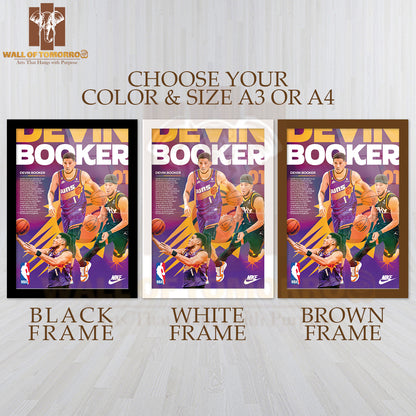 Famous Basketball Team Player Skills on The Basketball Court Sports High Quality Glass Frame Wall Décor