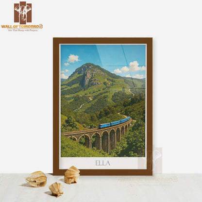 Ella Sri Lanka Travel, Nine Arch Bridge Train High Quality Glass Frame Wall Décor