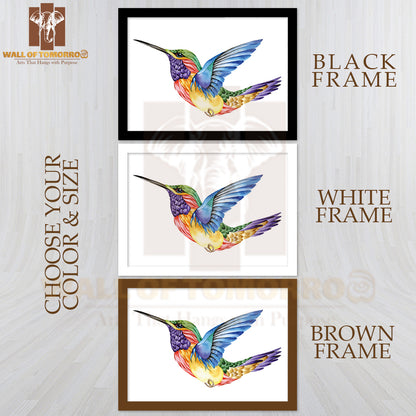 Colorful Humming Bird Painting High Quality Unframed Poster Print & Waterproof Poster Print Wall Décor
