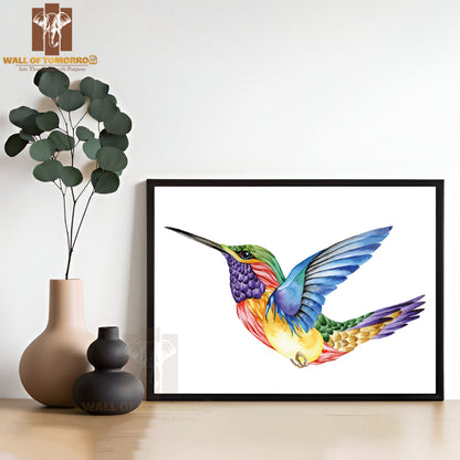 Colorful Humming Bird Painting High Quality Unframed Poster Print & Waterproof Poster Print Wall Décor