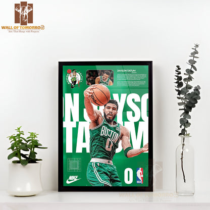 Famous Basketball Team Player Sports High Quality Glass Frame Wall Décor
