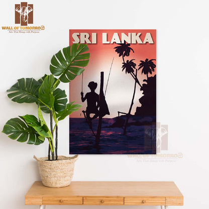 Sri Lanka Travel The Fisherman High Quality Unframed Poster Print & Laminated Poster Print Wall Décor