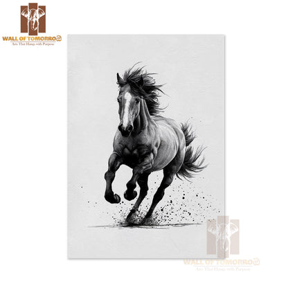 Black Horse Painting Animals High Quality Unframed Poster Print & Laminated Poster Print Wall Décor in Sri Lanka