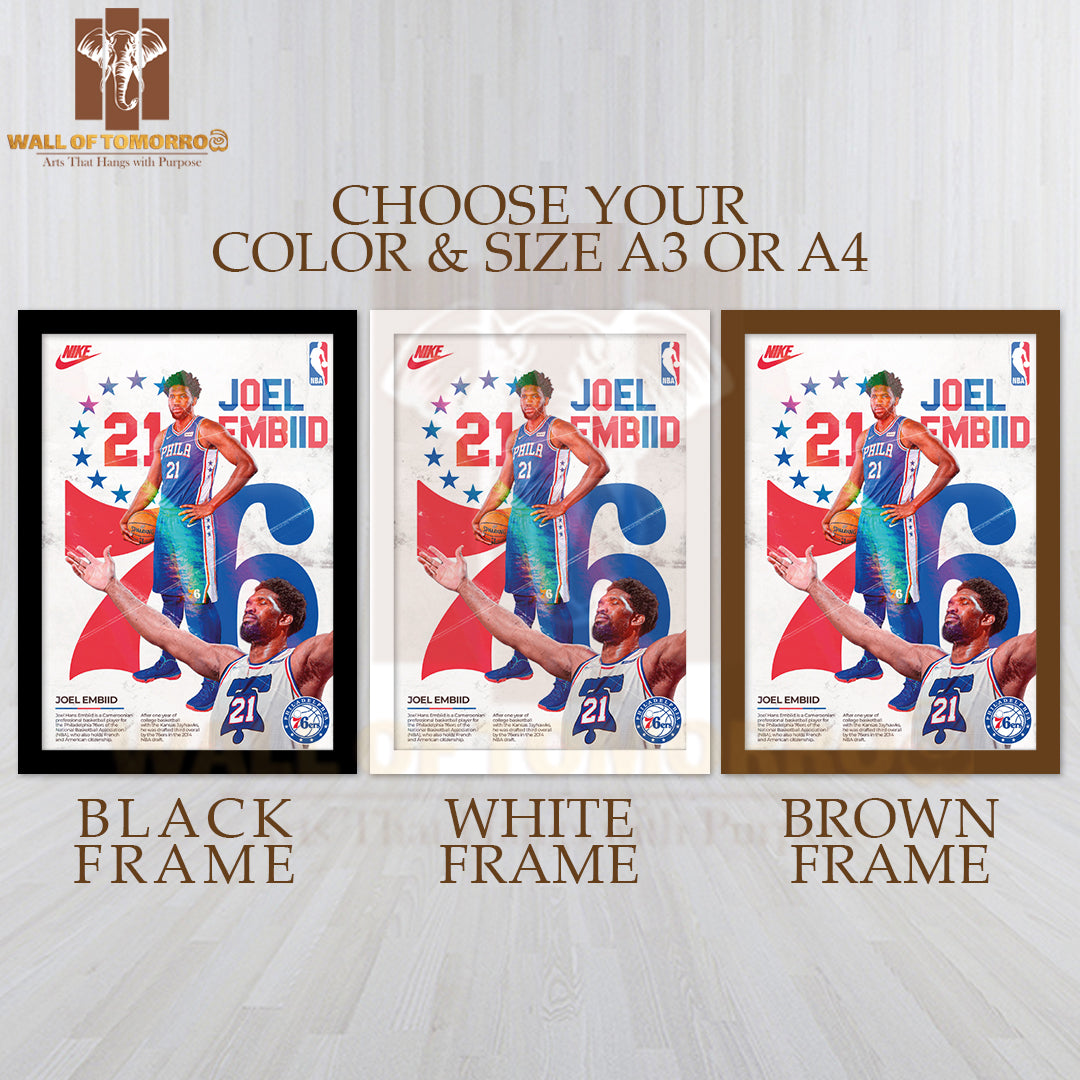 Famous Basketball Team Player During the Practice Sports High Quality Glass Frame Wall Décor