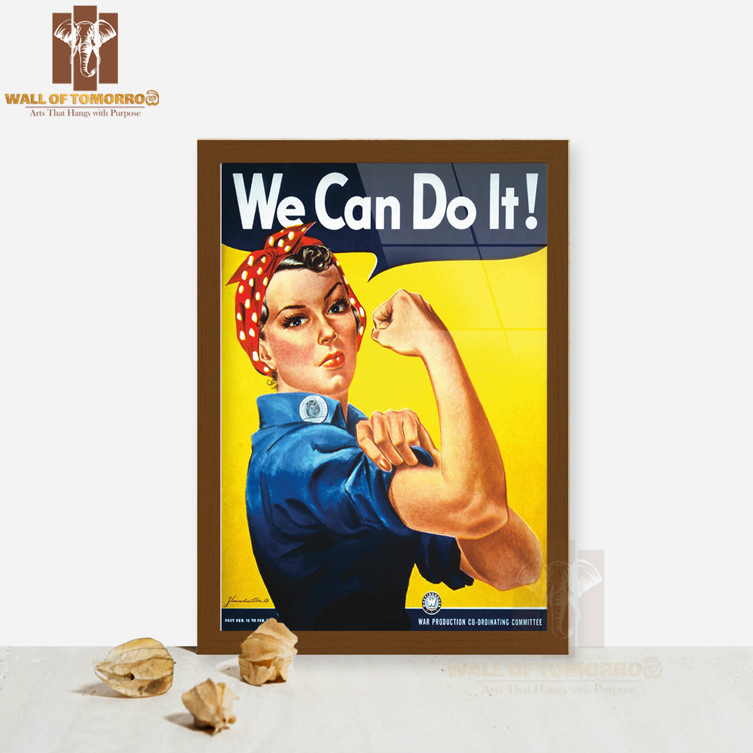 We Can Do It! Poster Featuring a Strong Woman High Quality Glass Frame Wall Décors in Sri Lanka