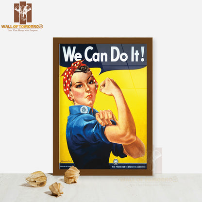 We Can Do It! Poster Featuring a Strong Woman High Quality Glass Frame Wall Décors in Sri Lanka
