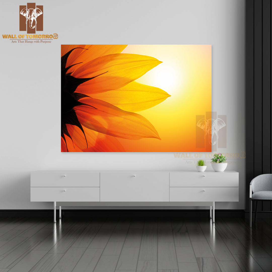 Close-Up Of Sunflower Over Sunset Sky High Quality Unframed Poster Print & Waterproof Poster Print Wall Décor