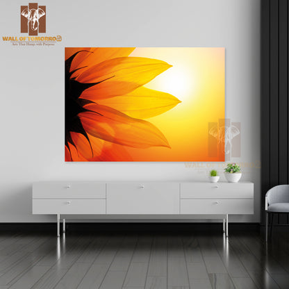 Close-Up Of Sunflower Over Sunset Sky High Quality Unframed Poster Print & Waterproof Poster Print Wall Décor