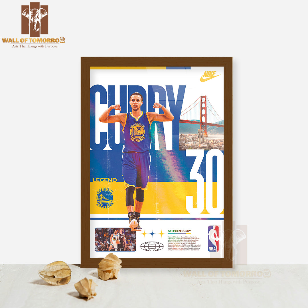 Famous Basketball Team Player Symbolizing His Legacy Sports High Quality Glass Frame Wall Décor