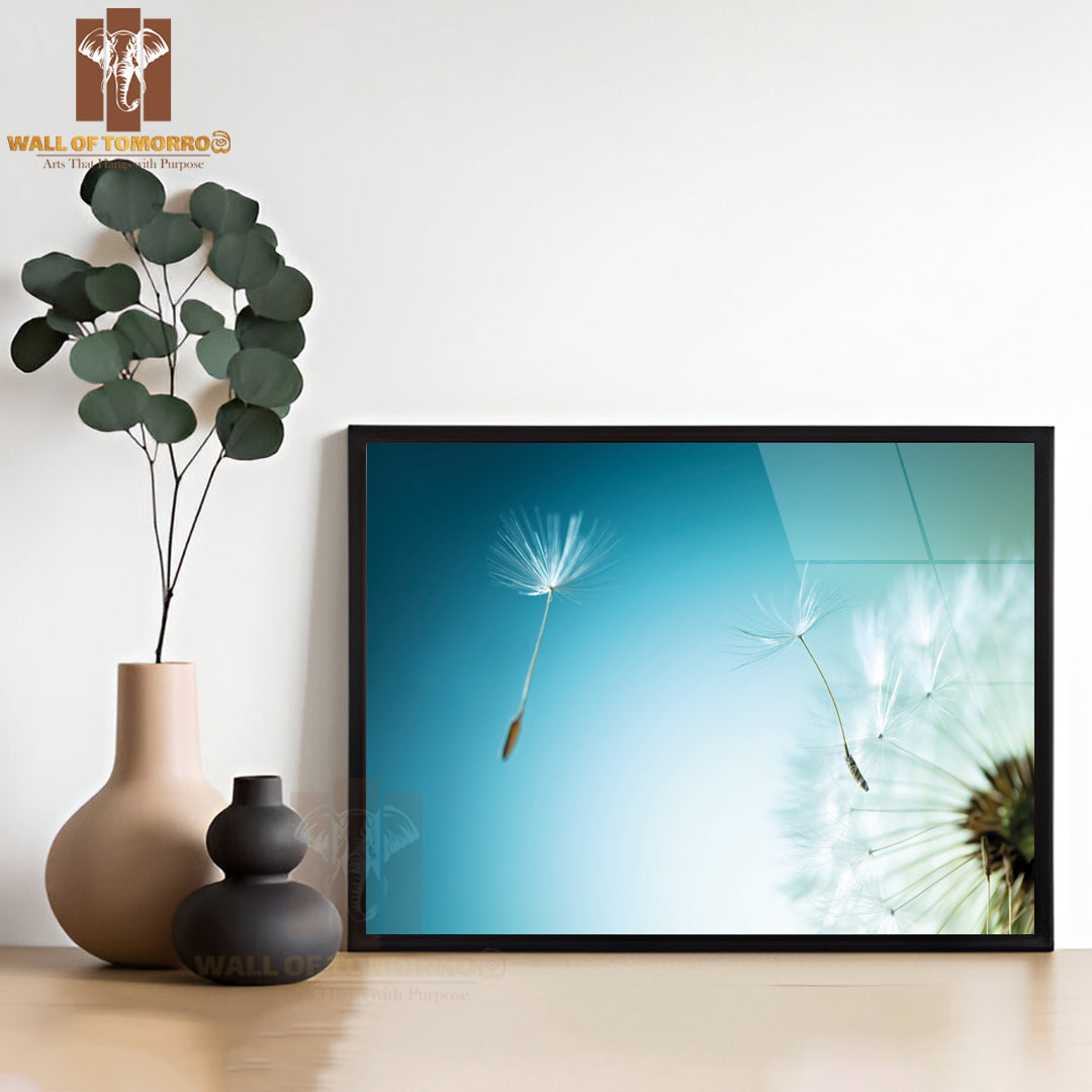 Closeup Of Dandelion on Natural Background High Quality Unframed Poster Print & Waterproof Poster Print Wall Décor