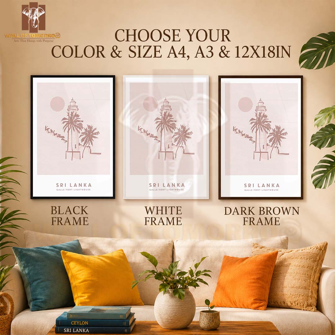 Sri Lanka, Galle Fort Lighthouse Travel High Quality Glass Frame Wall Décor