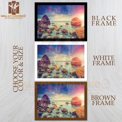 Fantastic Morning Blue Sea Glowing by Sunlight High Quality Unframed Poster Print & Waterproof Poster Print Wall Décor