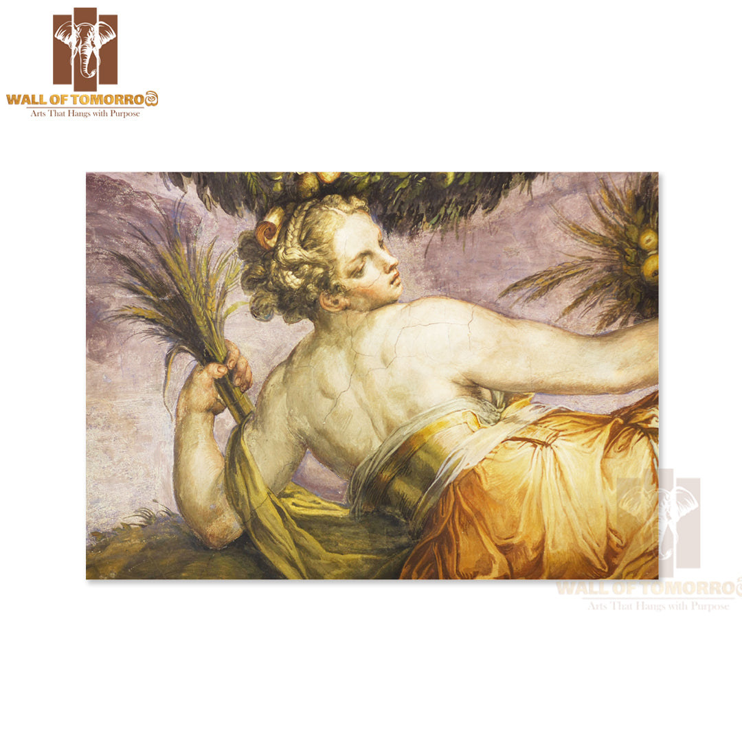 Old Fresco with Beautiful Woman High Quality Unframed Poster Print & Waterproof Poster Print Wall Décor
