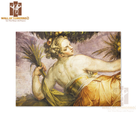 Old Fresco with Beautiful Woman High Quality Unframed Poster Print & Waterproof Poster Print Wall Décor