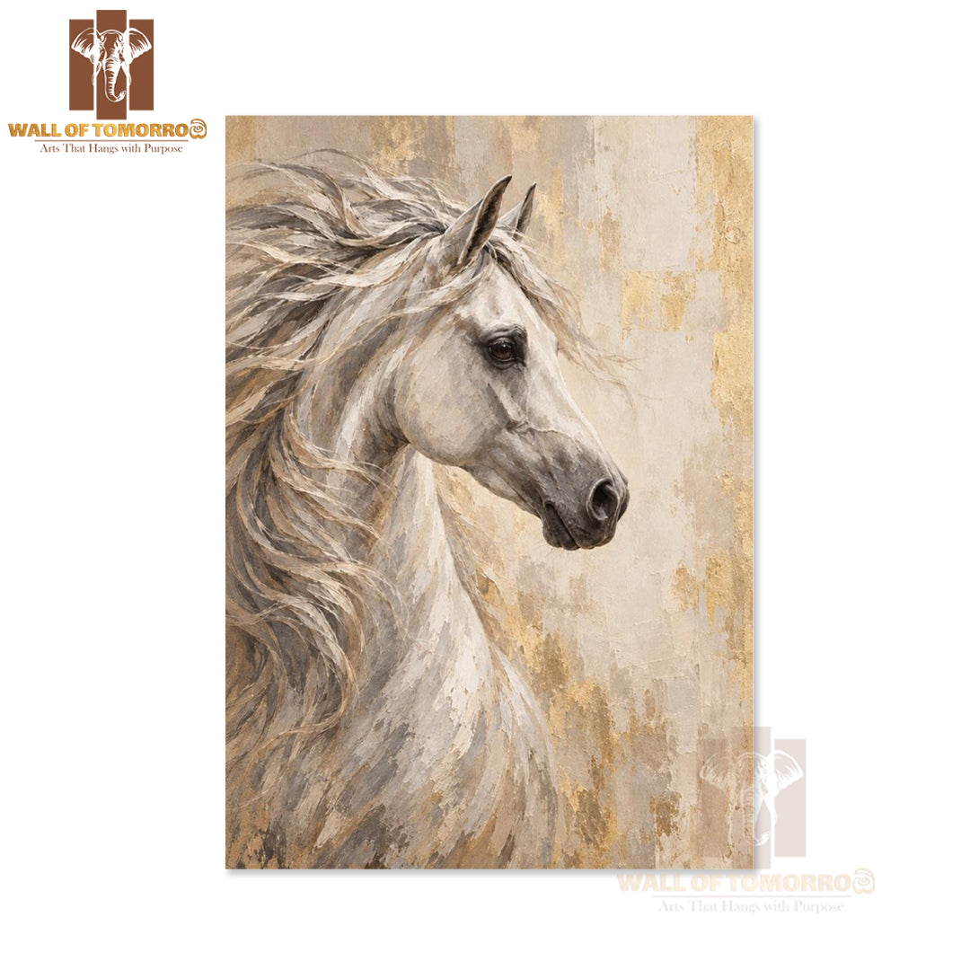 White Horse Painting Animals High Quality Unframed Poster Print & Laminated Poster Print Wall Décor in Sri Lanka