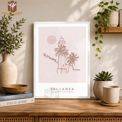 Sri Lanka, Galle Fort Lighthouse Travel High Quality Glass Frame Wall Décor