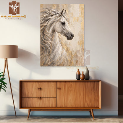 White Horse Painting Animals High Quality Unframed Poster Print & Laminated Poster Print Wall Décor in Sri Lanka