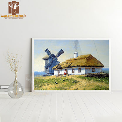 Ukrainian Old Village, Oil Paintings Rural Landscape High Quality Unframed Poster Print & Waterproof Poster Print Wall Décor