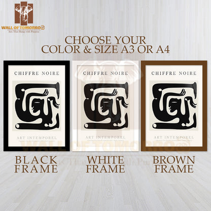 Chiffre Noire Art High Quality Glass Frame Wall Décor