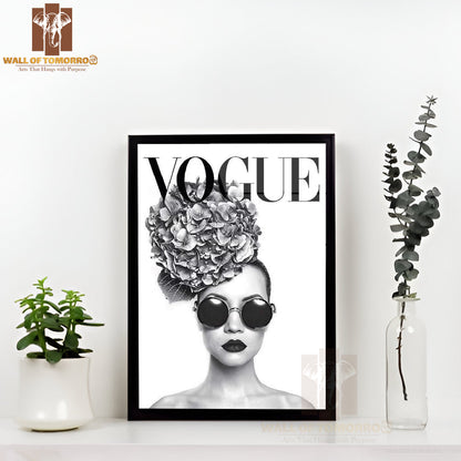 Vogue Lady B&W Fashion High Quality Glass Frame Wall Décor