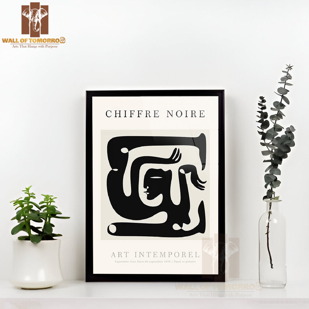 Chiffre Noire Art High Quality Glass Frame Wall Décor