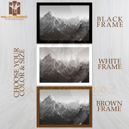 Spectacular Mountain Scenery on The Mount Everest Base Camp High Quality Unframed Poster Print & Waterproof Poster Print Wall Décor