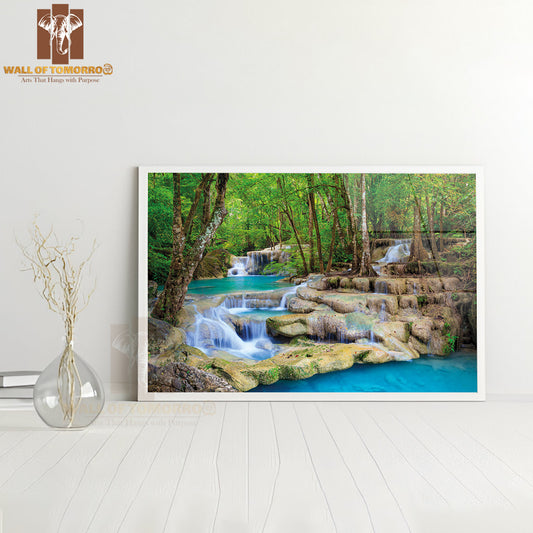 Erawan Waterfall, Kanchanaburi, Thailand High Quality Unframed Poster Print & Waterproof Poster Print Wall Décor
