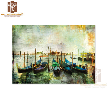 Gondolas Beautiful Venetian Picture High Quality Unframed Poster Print & Waterproof Poster Print Wall Décor