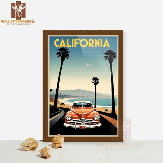Vintage California Travel High Quality Glass Frame Wall Décors in Sri Lanka