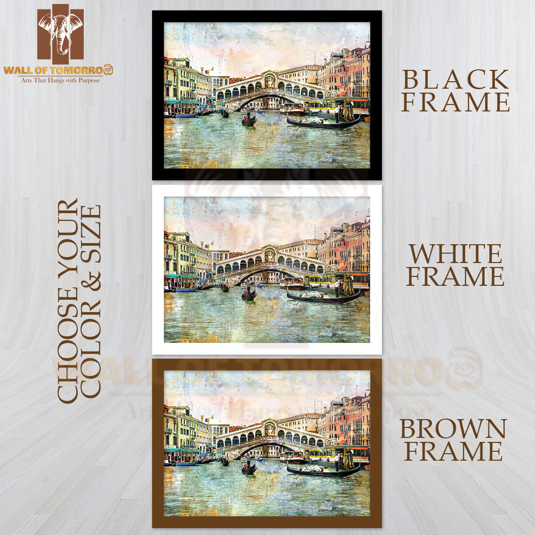 Rialto Bridge Venetian Picture High Quality Glass Frame Wall Décor