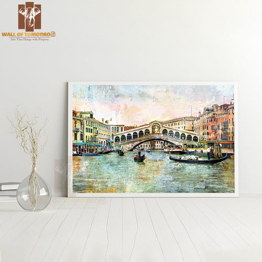 Rialto Bridge Venetian Picture High Quality Glass Frame Wall Décor