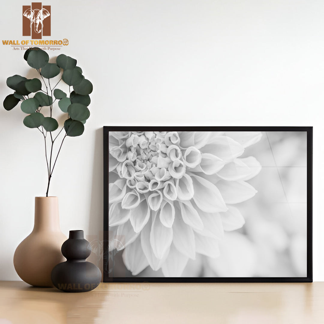 Flower Closeup B&W Photograph High Quality Unframed Poster Print & Waterproof Poster Print Wall Décor