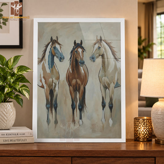 Horses Painting Animals High Quality Glass Frame Wall Décor in Sri Lanka
