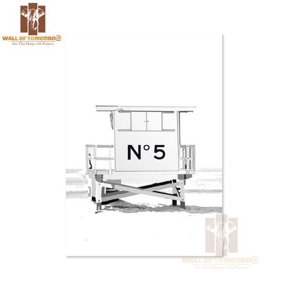 Lifeguard Stand on The Beach with A Number 5 On It High Quality Unframed Poster Print & Waterproof Poster Print Wall Décor