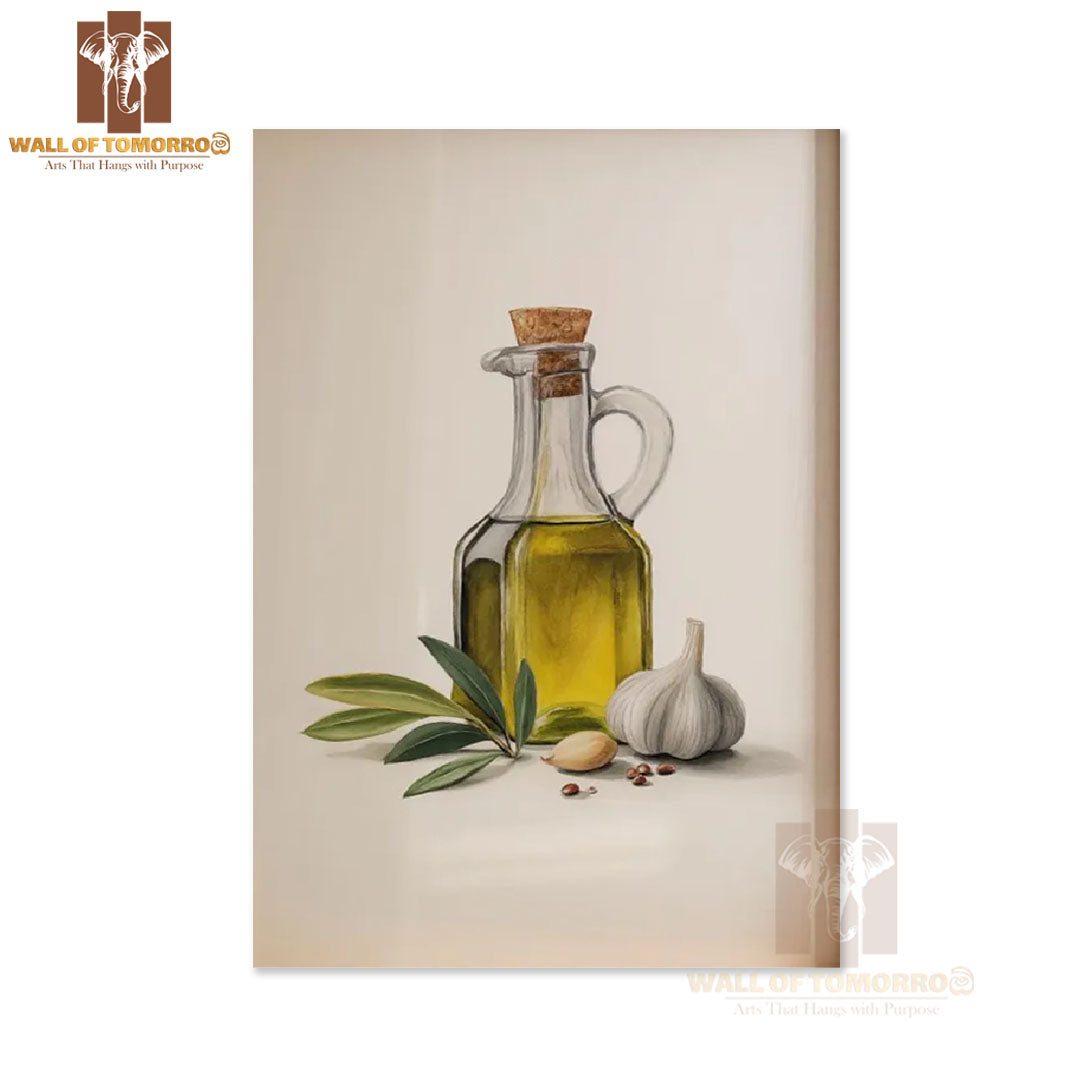 Olive Oil & Garlic Kitchen & Restaurant High Quality Unframed Poster Print & Waterproof Poster Print Wall Décor in Sri Lanka