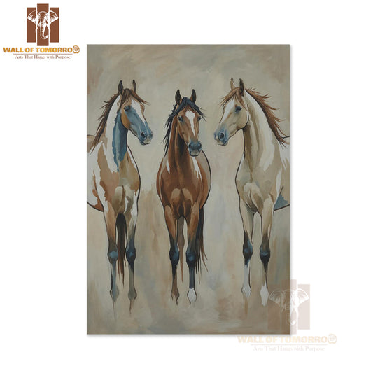 Horses Painting Animals High Quality Unframed Poster Print & Laminated Poster Print Wall Décor in Sri Lanka