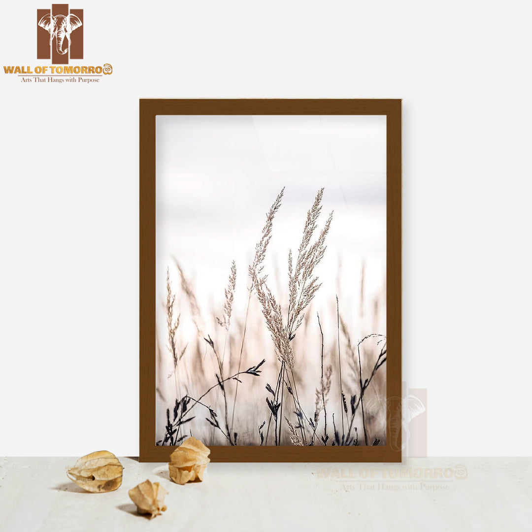 Sunset In the Field High Quality Glass Frame Wall Décor